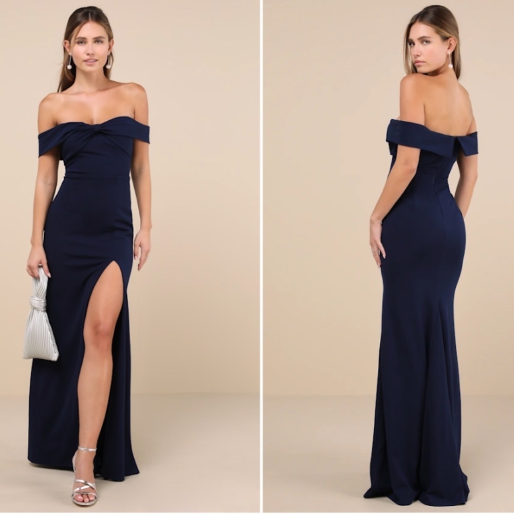 LULU's Sexy Prom Wedding Bridesmaid Elegant Sophisticated Off the Shoulder Maxi